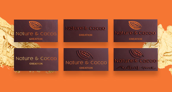 Exemples de personnalisation de chocolat et tablette en chocolat avec logo et nom de votre entreprise